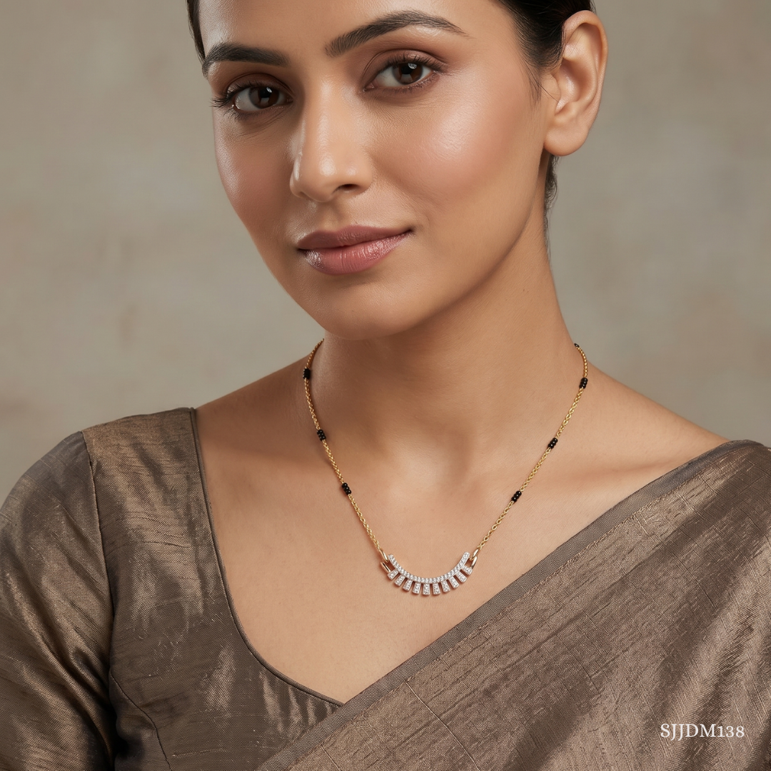 SJJDM138 | Radiant Arc Diamond Contemporary Mangalsutra
