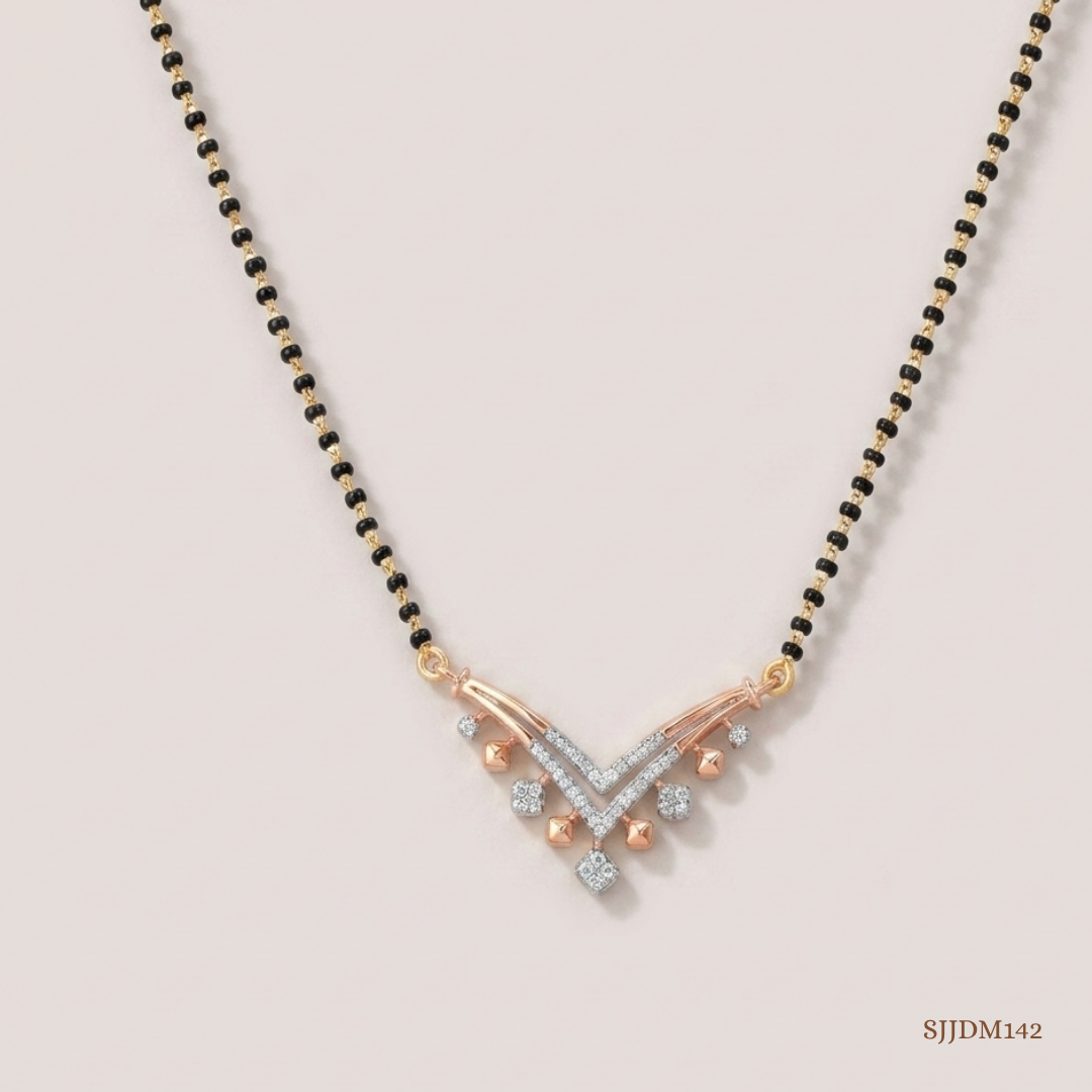 SJJDM142 | Chic Chevron Diamond Contemporary Mangalsutra