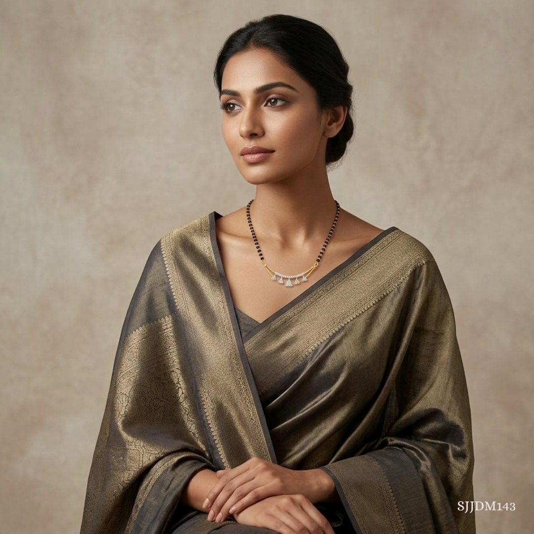 SJJDM143 | Elegant Beginnings Diamond Designer Mangalsutra