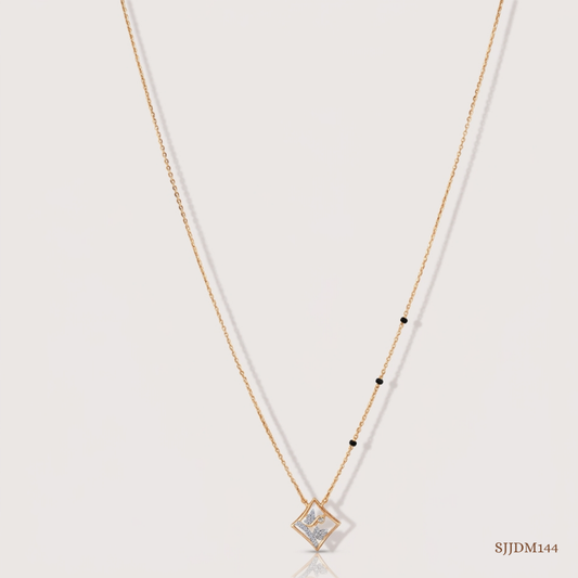 SJJDM144 | Sleek Geometry Diamond Modern Mangalsutra