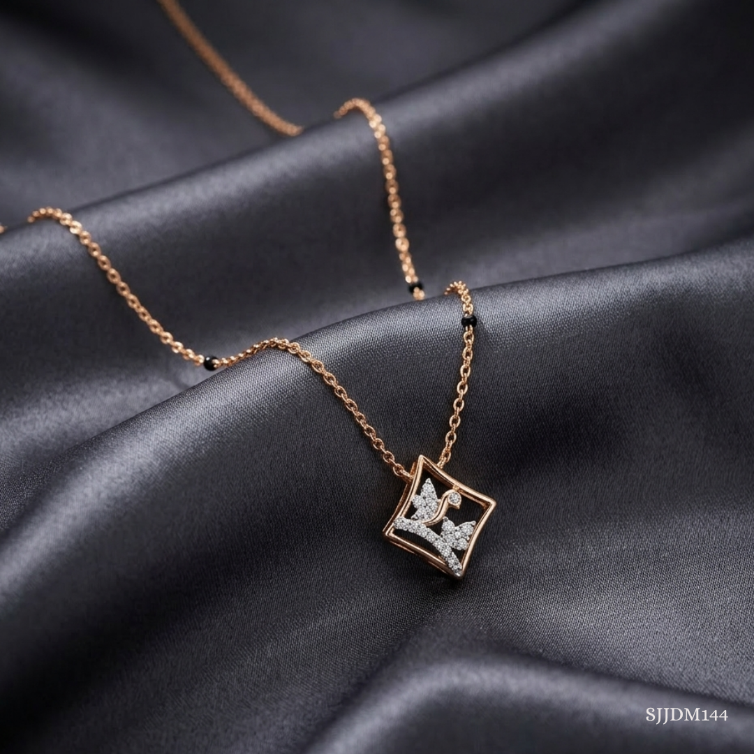 SJJDM144 | Sleek Geometry Diamond Modern Mangalsutra