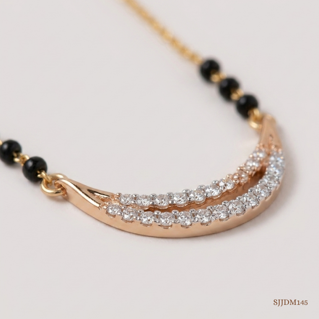 SJJDM145 | Radiant Curve Diamond Elegant Mangalsutra