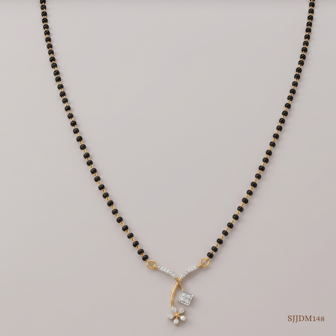 SJJDM148 | Floral Grace Diamond Elegant Mangalsutra