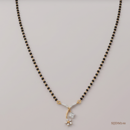 SJJDM148 | Floral Grace Diamond Elegant Mangalsutra