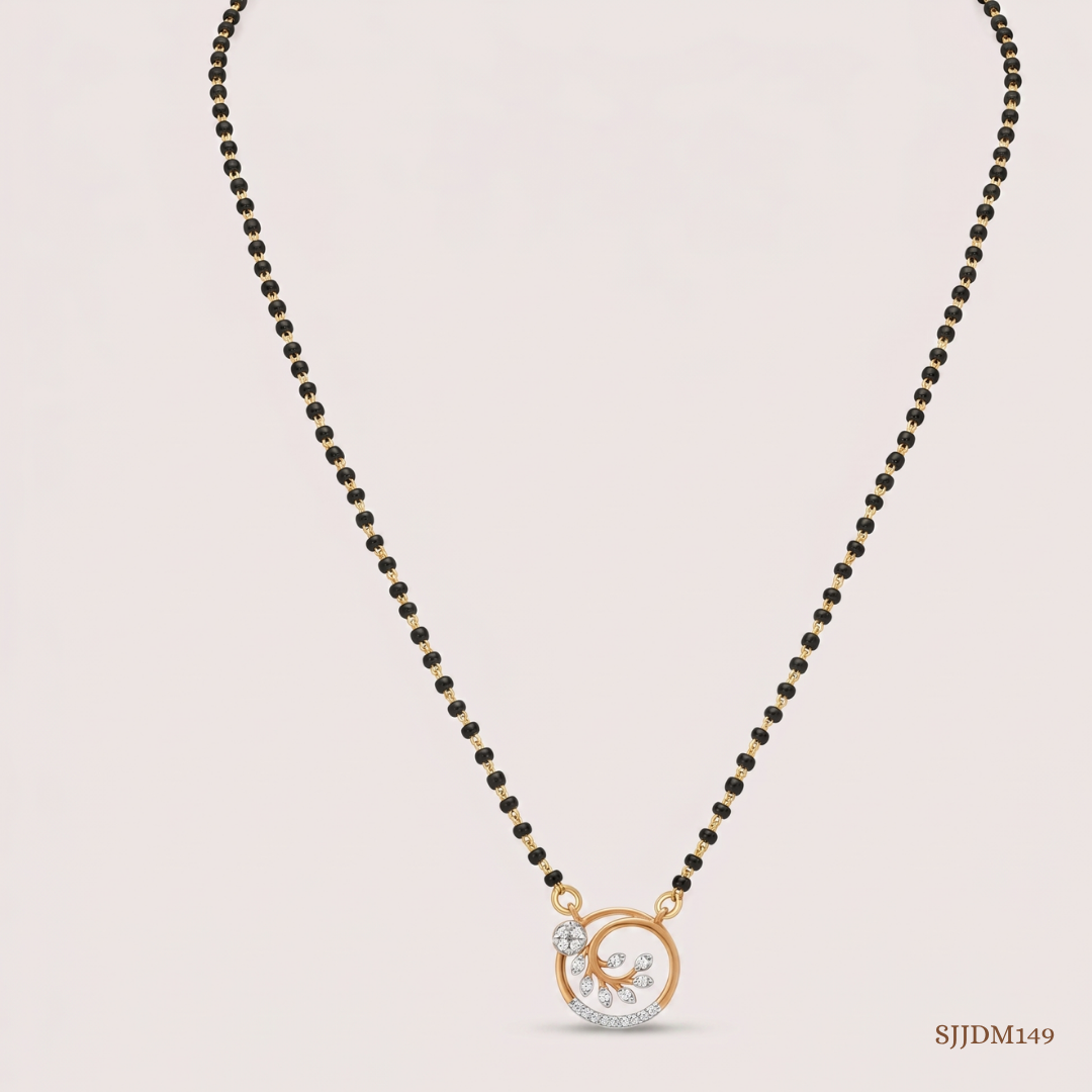 SJJDM149 | Classy Spiral Diamond Designer Mangalsutra