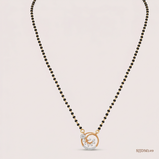 SJJDM149 | Classy Spiral Diamond Designer Mangalsutra