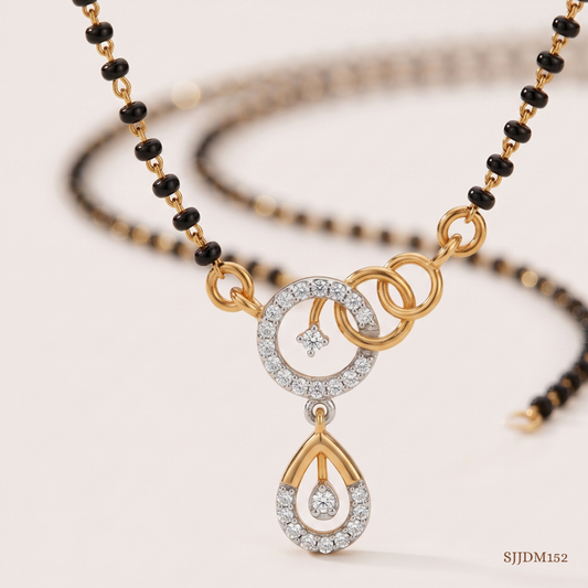 SJJDM152 | Charming Circlets Diamond Designer Mangalsutra