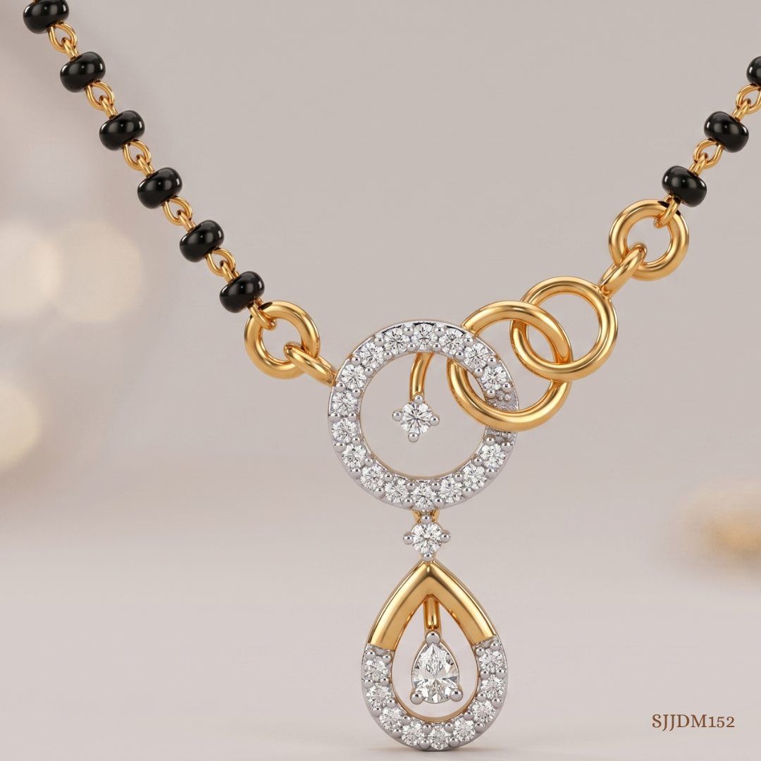 SJJDM152 | Charming Circlets Diamond Designer Mangalsutra