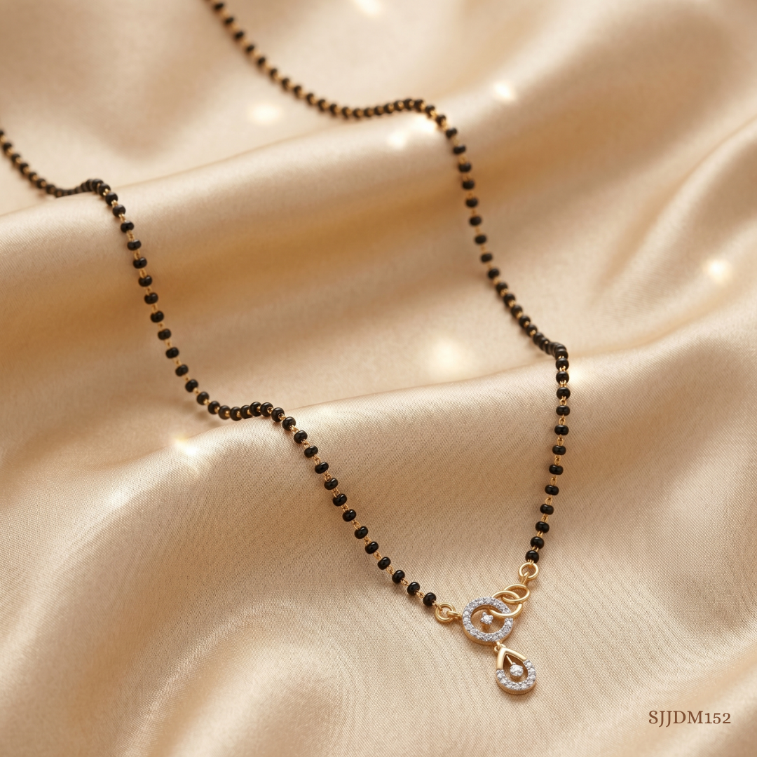 SJJDM152 | Charming Circlets Diamond Designer Mangalsutra