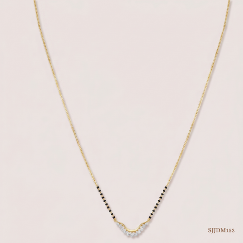 SJJDM153 | Elegant Wave Diamond Contemporary Mangalsutra