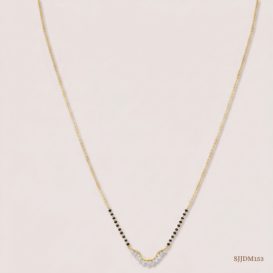 SJJDM153 | Elegant Wave Diamond Contemporary Mangalsutra