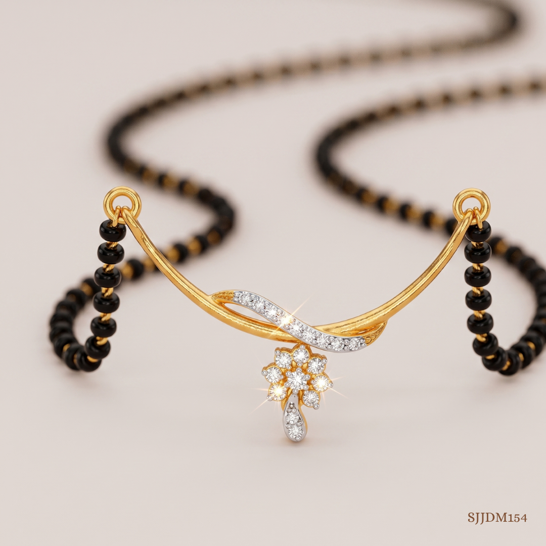 SJJDM154 | Bloom Knot Diamond Floral Mangalsutra