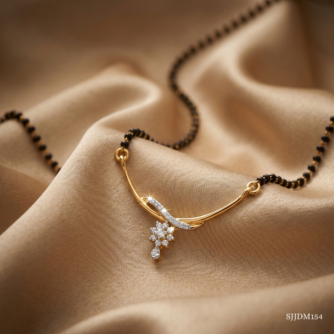 SJJDM154 | Bloom Knot Diamond Floral Mangalsutra