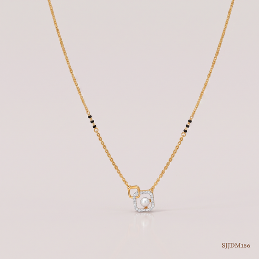 SJJDM156 | Square Charm Diamond Modern Mangalsutra
