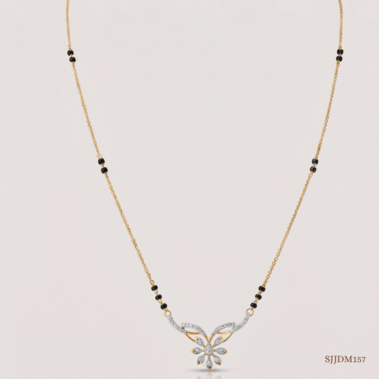SJJDM157 | Delicate Flutter Diamond Designer Mangalsutra