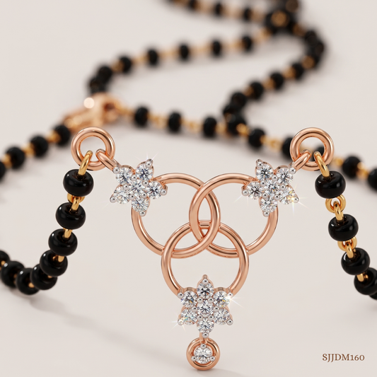 SJJDM159 | Luminous Twist Diamond Designer Mangalsutra