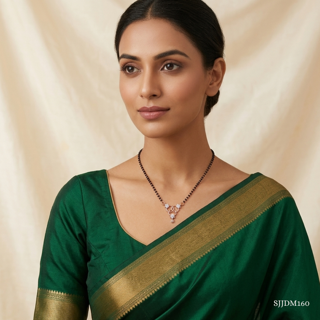SJJDM160 | Ornate Connection Diamond Statement Mangalsutra