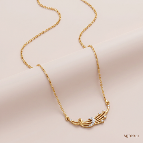 SJJDN101 | Bold Feather Diamond Designer Necklace