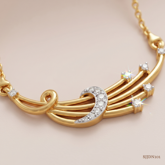 SJJDN101 | Bold Feather Diamond Designer Necklace