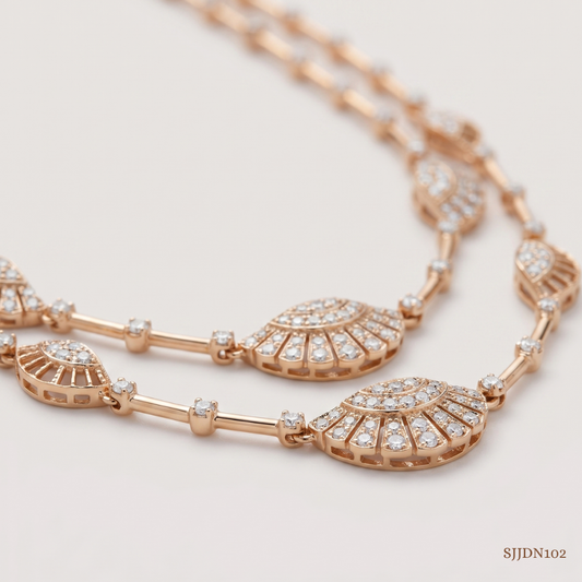 SJJDN102 | Layered Flight Diamond Contemporary Necklace