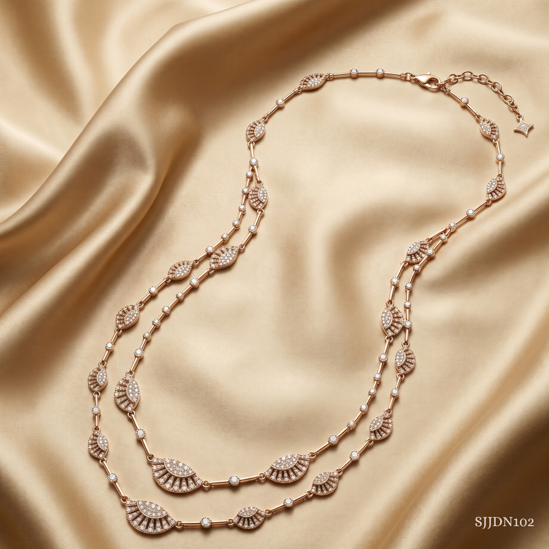 SJJDN102 | Layered Flight Diamond Contemporary Necklace