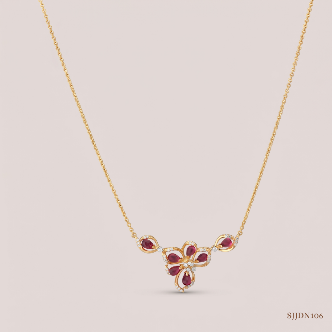 SJJDN106 | Blushing Twist Diamond Contemporary Necklace