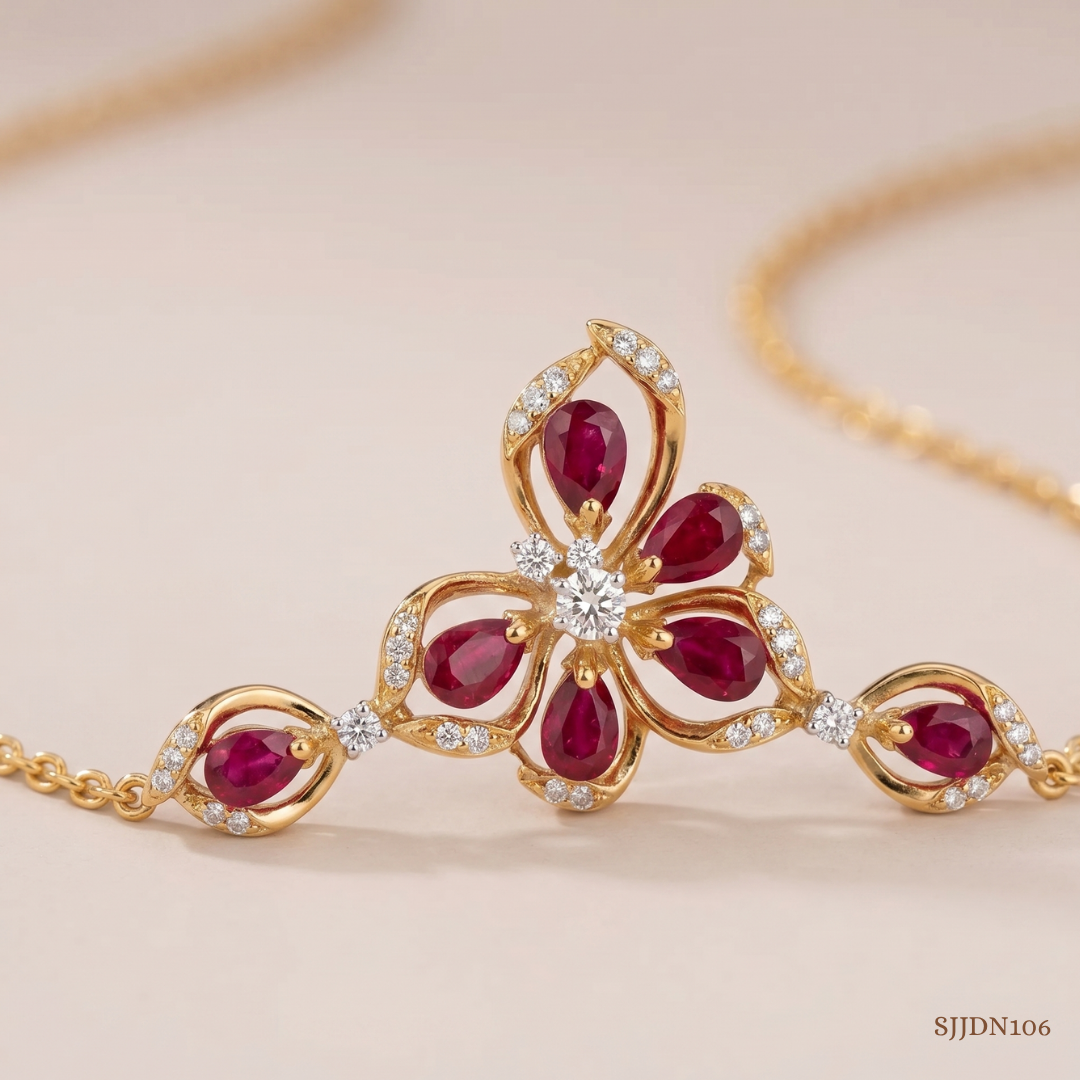 SJJDN106 | Blushing Twist Diamond Contemporary Necklace