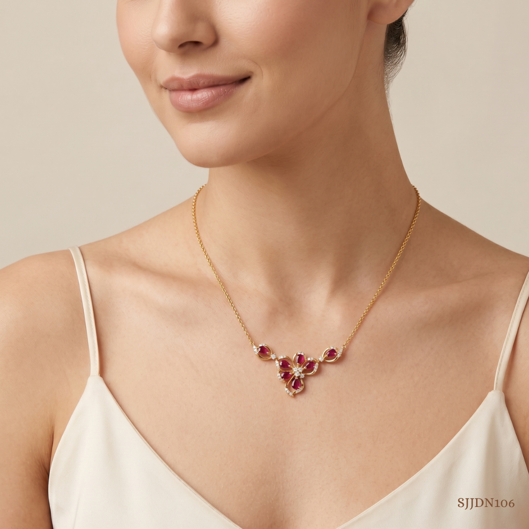 SJJDN106 | Blushing Twist Diamond Contemporary Necklace