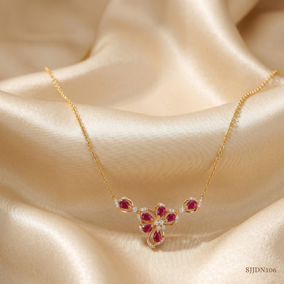 SJJDN106 | Blushing Twist Diamond Contemporary Necklace
