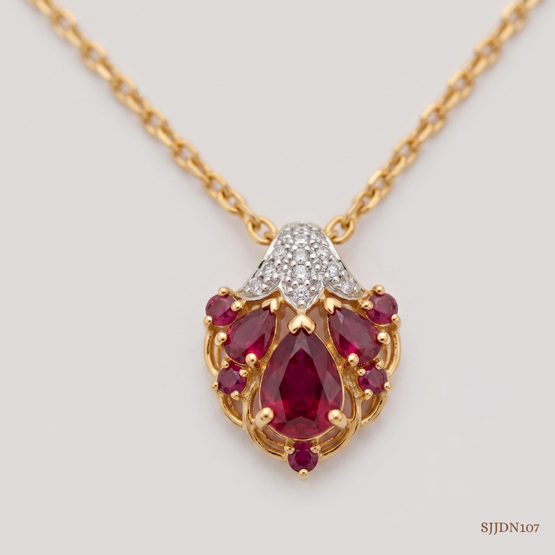 SJJDN107 | Trio Blossom Diamond Floral Necklace