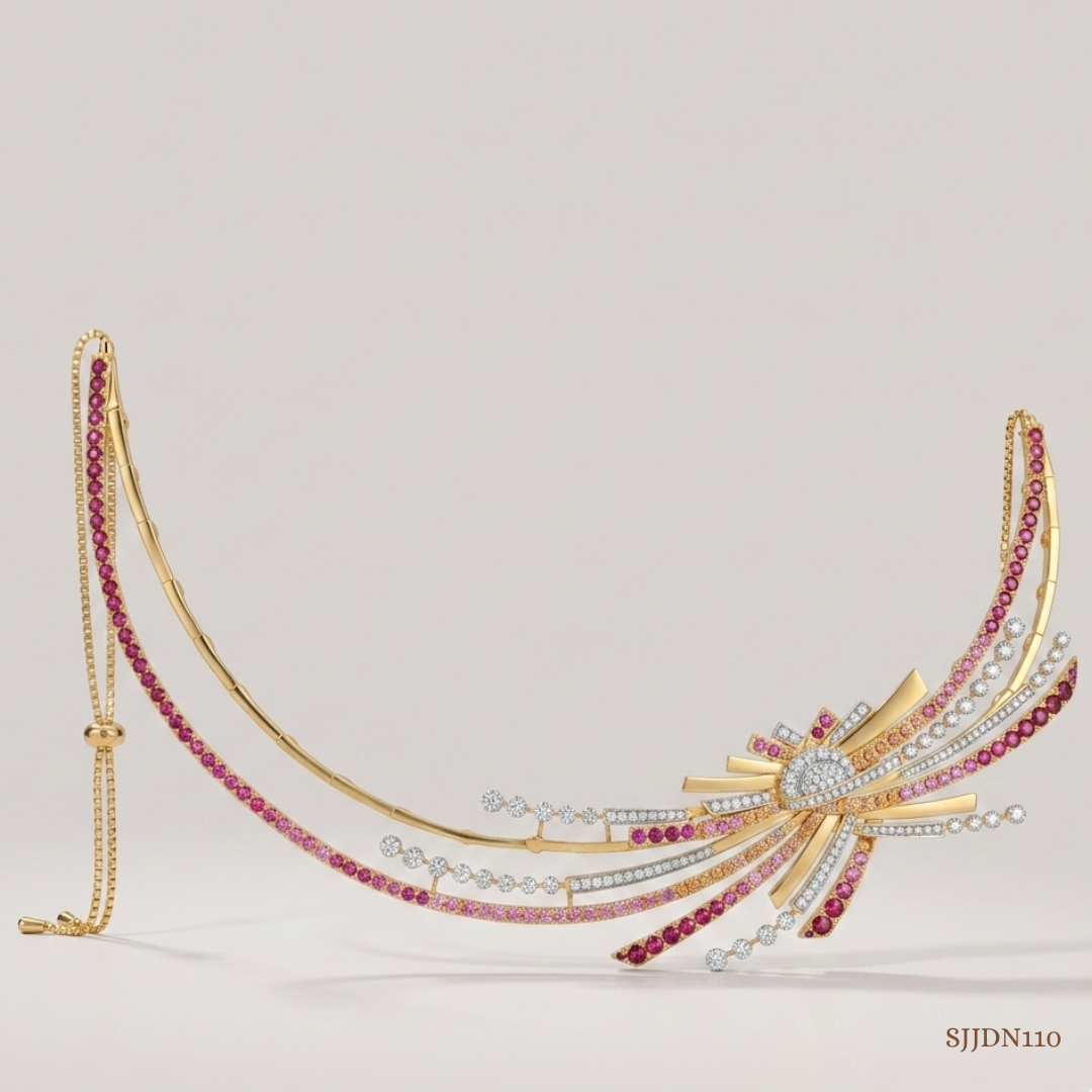 SJJDN110 | Sunset Radiance Diamond Statement Necklace