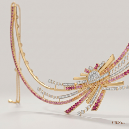 SJJDN110 | Sunset Radiance Diamond Statement Necklace