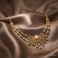 SJJDN111 | Opal Sunburst Diamond Designer Necklace