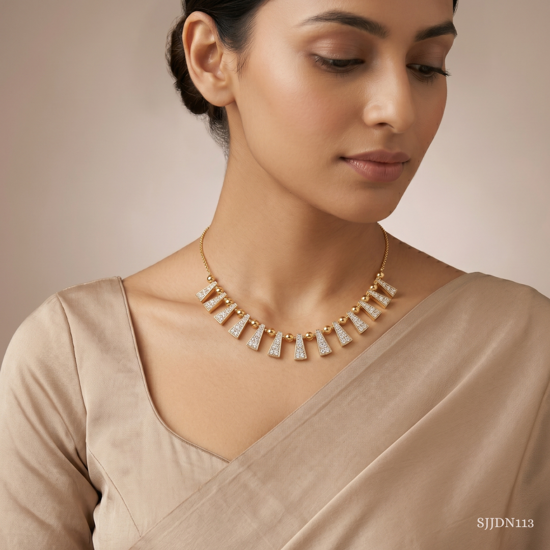 SJJDN113 | Sunbeam Whisper Diamond Elegant Necklace
