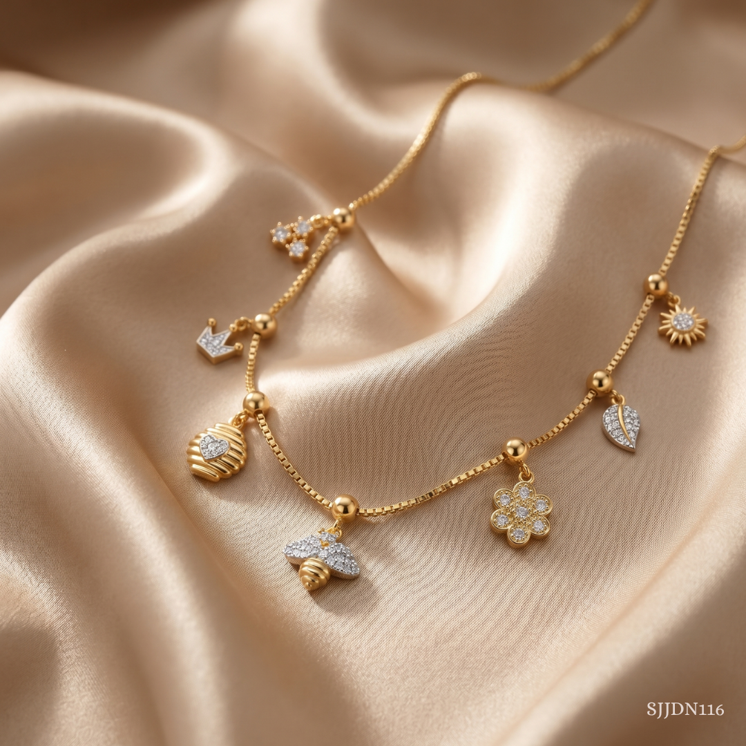 SJJDN116 | Honeybee Charm Diamond Designer Necklace