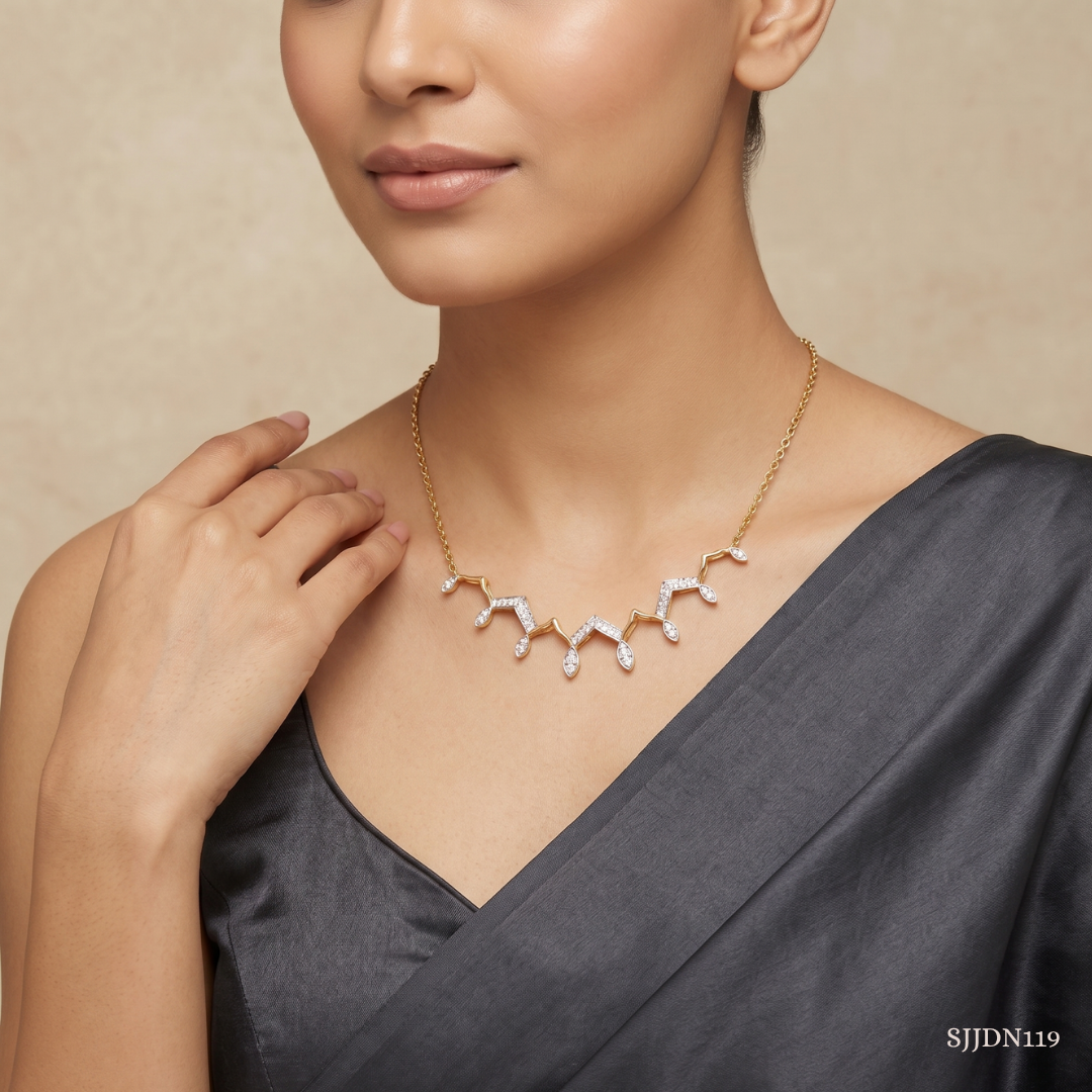 SJJDN119 | Arch Sparkle Diamond Contemporary Necklace