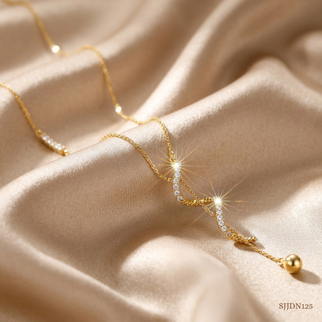 SJJDN125 | Swerve Spark Diamond Contemporary Necklace