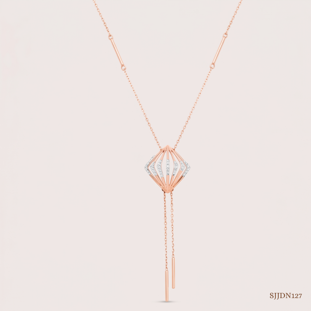 SJJDN127 | Flutter Diamond Designer Necklace