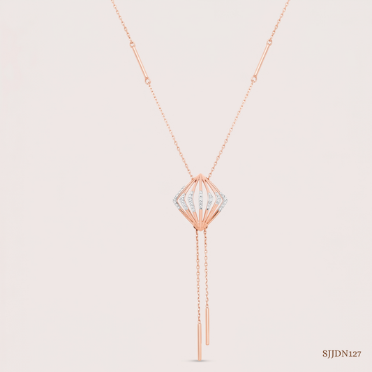 SJJDN127 | Flutter Diamond Designer Necklace