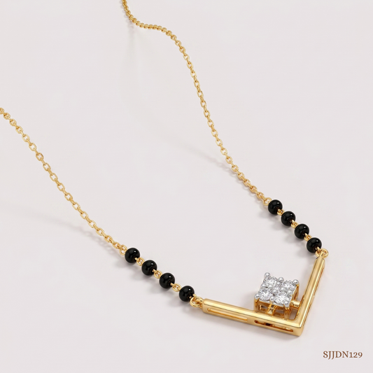 SJJDN129 | Elegant Edge Diamond Contemporary Necklace
