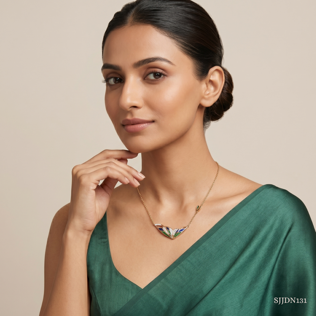 SJJDN131 | Ethereal Wing Diamond Designer Necklace