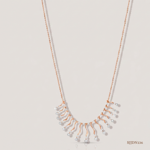 SJJDN136 | Shimmer Droplets Diamond Contemporary Necklace