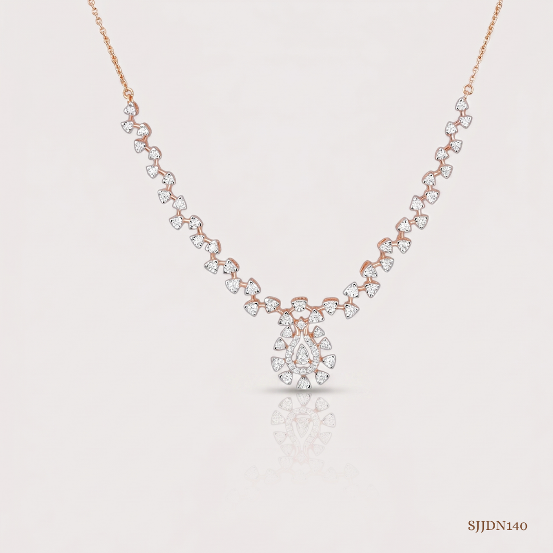 SJJDN140 | Petal Cascade Diamond Floral Necklace