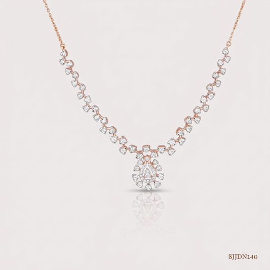 SJJDN140 | Petal Cascade Diamond Floral Necklace