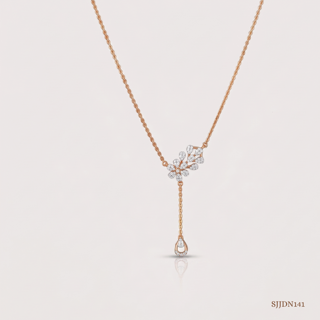 SJJDN141 | Blooming Charm Diamond Floral Necklace