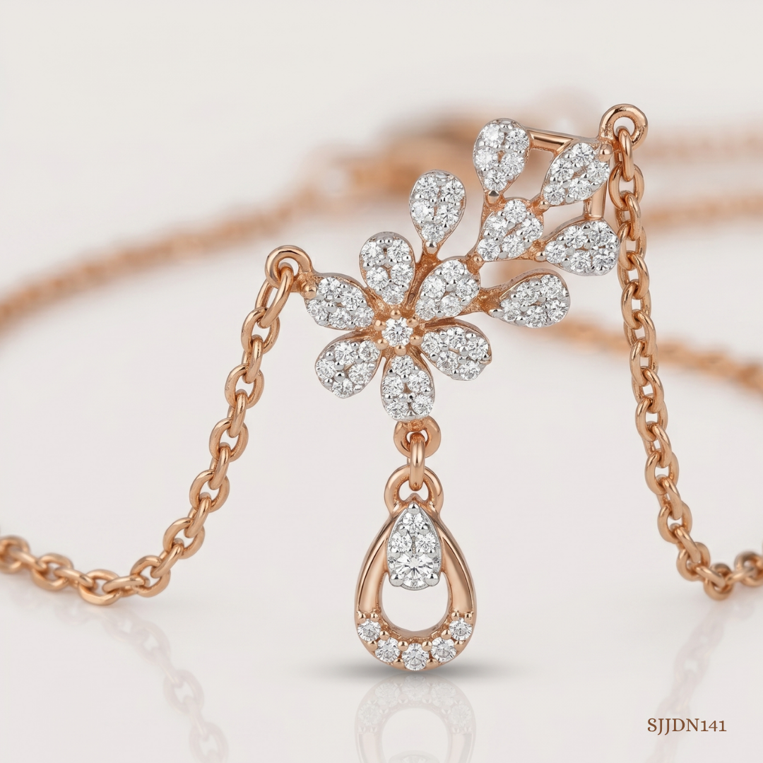 SJJDN141 | Blooming Charm Diamond Floral Necklace