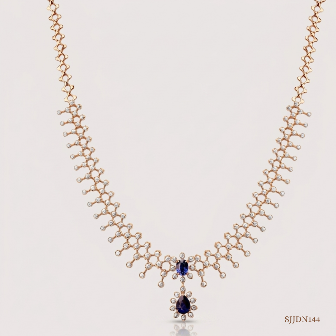 SJJDN144 | Majestic Sparkle Diamond Statement Necklace