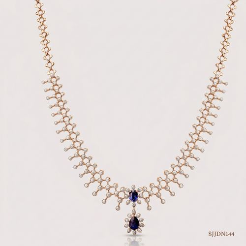 SJJDN144 | Majestic Sparkle Diamond Statement Necklace