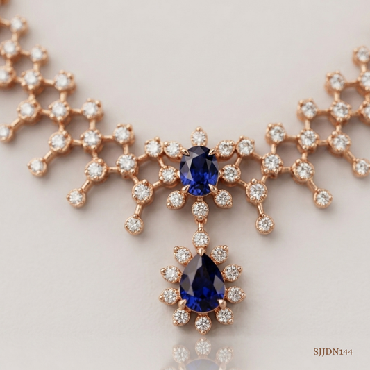 SJJDN144 | Majestic Sparkle Diamond Statement Necklace