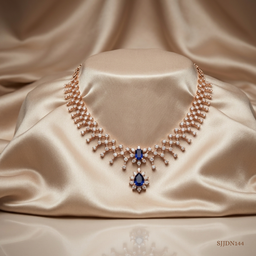 SJJDN144 | Majestic Sparkle Diamond Statement Necklace